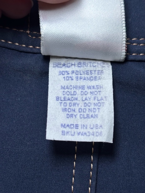 Vintage Birdwell Beach Britches Skirt Shorts Beach Wrap Size Small Navy Blue - Picture 8 of 10